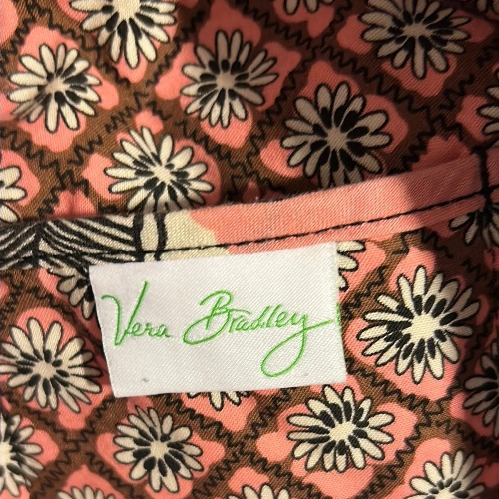 VERA BRADLEY Floral Quilted Tote Bag - Pink and Brown / Retired Fall 2011